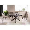 Стол обеденный SIGNAL PORTO Ceramic темно-серый мрамор/черный мат 120-160/120